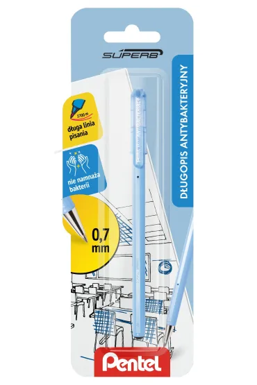 Pentel D�ugopis SuperB antybakteryjny BK77AB czarny 1 szt.