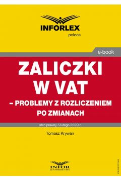 eBook Zaliczki w VAT – problemy z rozliczeniem po zmianach pdf