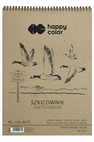 Happy Color Szkicownik na spirali PTAKI, A4, 90g, 80 arkuszy 90 gsm 80 kartek