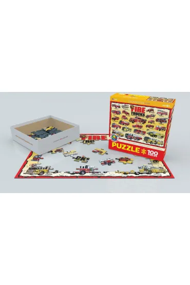 Puzzle 100 el. Smartkids - Fire Trucks Eurographics