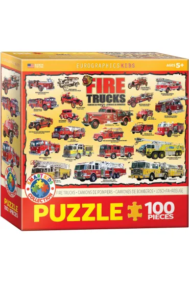 Puzzle 100 el. Smartkids - Fire Trucks Eurographics