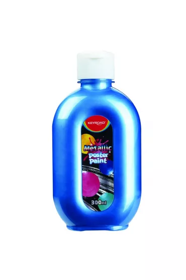 Farba plakatowa 300ml KEYROAD metaliczna niebieska 300 ml