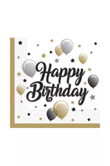 Godan Serwetki papierowe Balloons Happy Birthday 33 x 33 cm