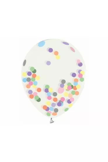 Godan Balony Helium Formula, transparentne, kolorowe konfetti 12 cali
