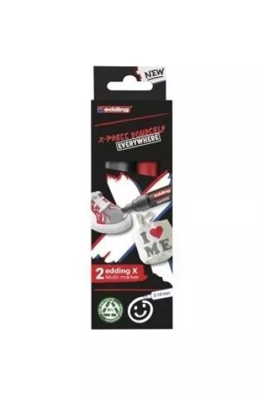 Edding Multi marker szary i czerwony 2 szt.