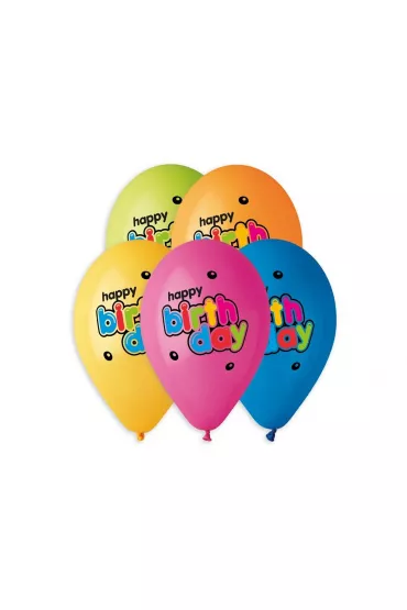 Godan Balony premium hel Happy Birthday 5 szt.