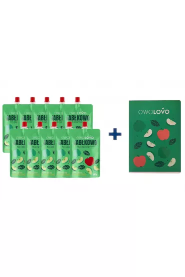 Owolovo Zestaw Jab�kowo: musy jab�kowe + zeszyt kratka 16 kartek GRATIS 10 x 200 g