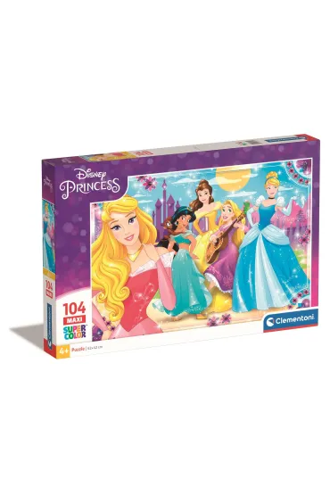 Puzzle 104 el. Maxi SuperColor. Ksi�niczki Clementoni