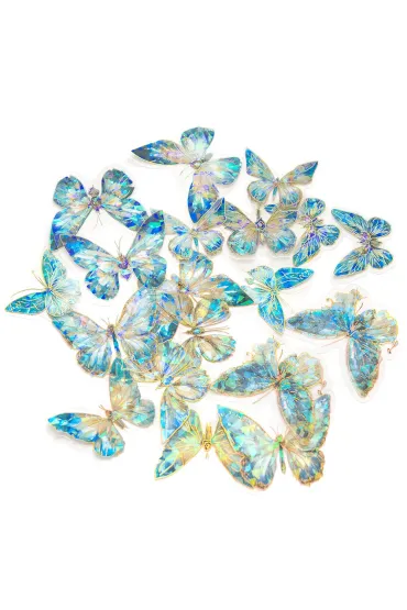 Dalprint Naklejki Pet Po�yskuj�ce Motyle Blue Stardust 20 szt.