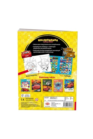 DISNEY/PIXAR Auta. Kolorowanka wed�ug kodu