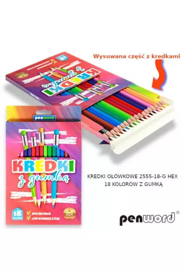 Polsirhurt Kredki z gumk� 18 szt.