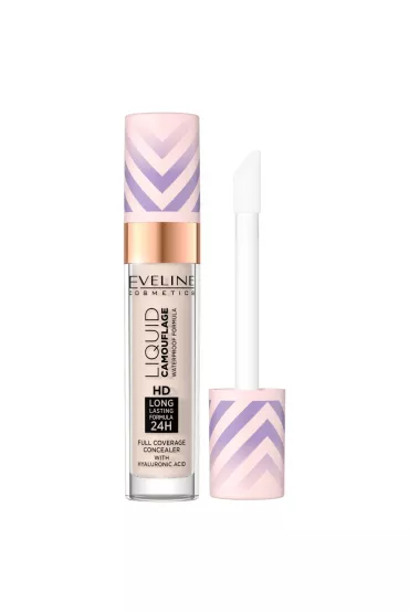 Eveline Cosmetics Liquid Camouflage HD wodoodporny korektor z kwasem hialuronowym 01 Light Porcelain 7.5 ml