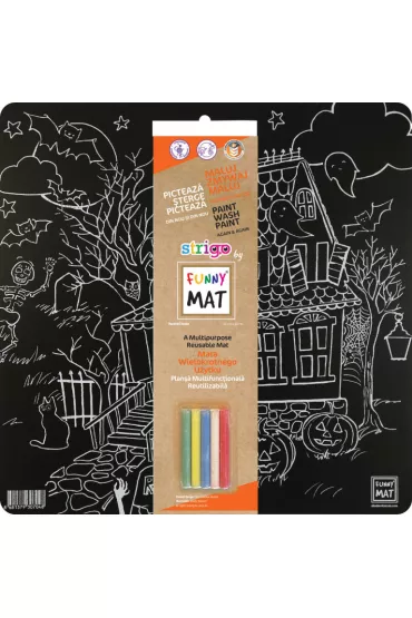 Strigo Funny Mat Black - Halloween + kreda 40x40 cm