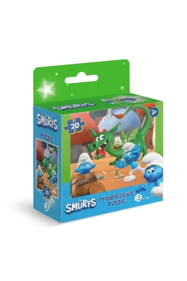 Puzzle 20 Smerfy Zabawa w chowanego ze smokiem Dodo