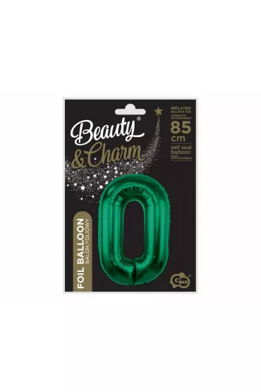 Godan Balon foliowy B&C cyfra 0 ziele� butelkowa 85cm