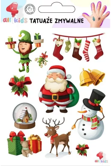 Tatua�e zmywalne dla dzieci Bo�e Narodzenie 2 All4Kids