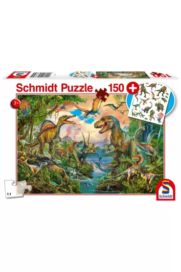 Puzzle 150 el. Dinozaury + tatua�e Schmidt