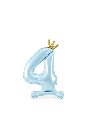 PartyDeco Stoj�cy balon foliowy 4 b��kitny 84cm