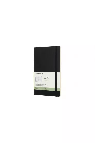Kalendarz 2019 Tygodniowy Czarny Poziomy(Moleskine Horizontal Black Large Week)