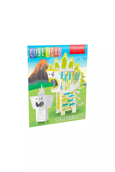 Monumi Cube head. Dino. Stegozaur. Z�� i pokoloruj