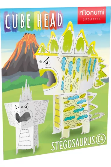 Monumi Cube head. Dino. Stegozaur. Z�� i pokoloruj
