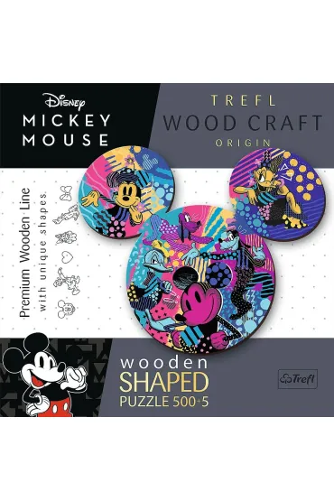 Puzzle drewniane 500 + 5 el. Myszka Mickey Trefl