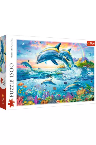Puzzle 1500 el. Rodzina delfin�w Trefl