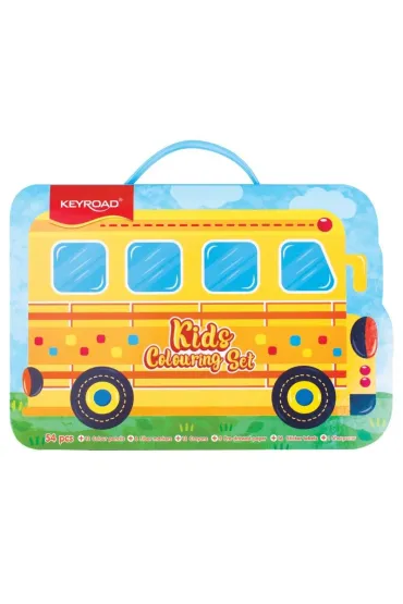 Zestaw artystyczny dla dzieci KEYROAD Autobus 54 elementy