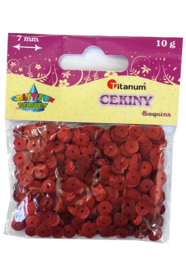 Titanum Cekiny 7mm 10 g czerwone matowe