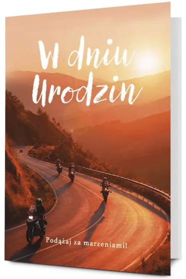 Pan Dragon Karnet B6 Urodziny m�skie - motocykli�ci, zach�d s�o�ca K.B6-2048