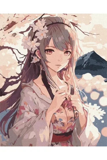 Ideyka Malowanie po numerach - Kwiaty Sakura 40x50cm