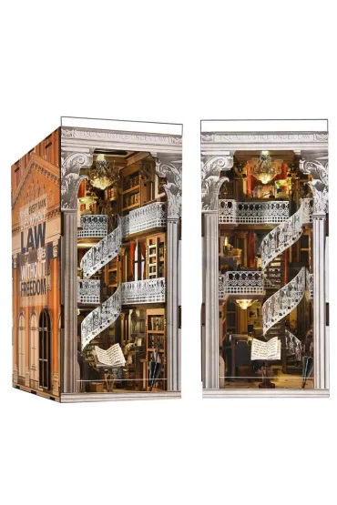 Puzzle Miniaturowy domek Book Nook Biblioteka Prawa Habarri