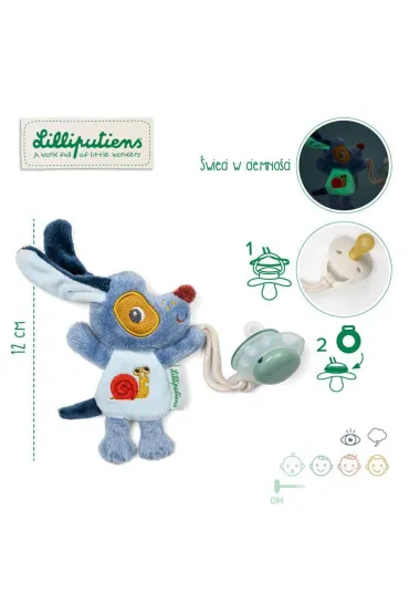 Lilliputiens Zawieszka do smoczka wiecca w ciemnoci Nocny mini przyjaciel Piesek Jules 0 m+