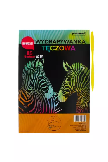Wydrapywanka A5 WZ-04 t�czowa multicolor 10 kartek + 2 rylce Feniks