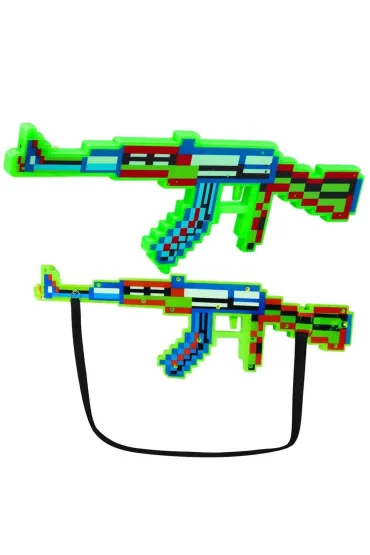 Karabin pikselowy �wiat�o d�wi�k zielony 45cm LeanToys