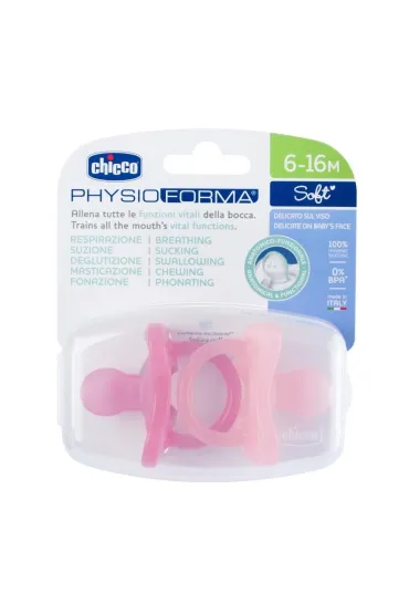 Chicco Smoczek uspokajaj�cy Soft r�owy 6-16m 2 szt.