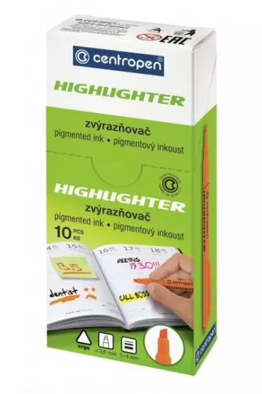 Centropen Zakre�lacz cienki Highlighter 10 szt.