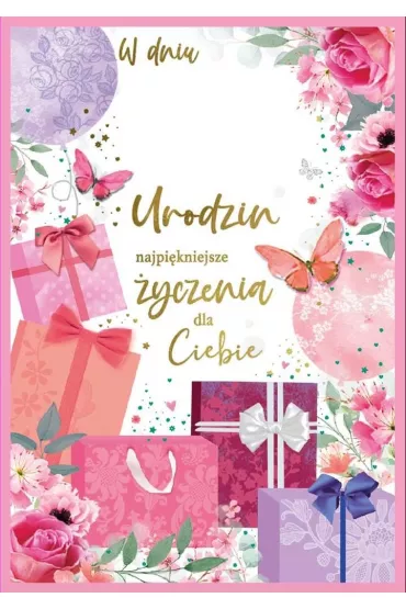 Kukartka Karnet DK-1224 Urodziny (wymienne cyfry)