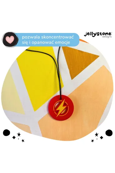 Jellystone Designs Gryzak terapeutyczny, b�yskawica, czerwony