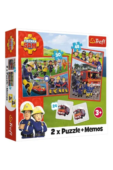 Puzzle + Memos 2w1 (24+30+48 el.) Dru�yna Stra�aka Sama Trefl