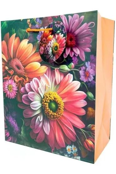 Fresh Torebka ozdobna matowa Kwiaty 18x23x10cm