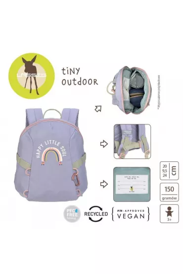 Lassig Plecak mini Tiny Outdoor Rainbow pastel lilac fioletowy