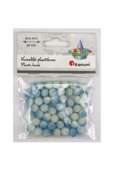Titanum Koraliki plastikowe niebieskie ombre 10mm 50 szt.