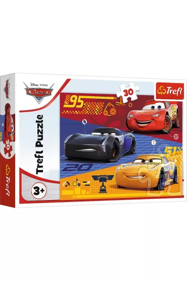 Puzzle 30 el. Auta przed wy�cigiem Cars 3 Trefl
