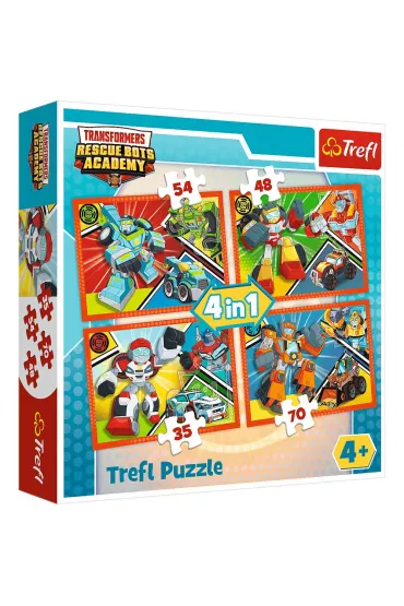 Puzzle 4w1 35+48+54+70 el. Akademia Transformers�w 34313 Trefl