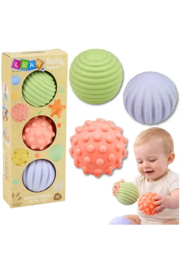 Zestaw pastelowych pi�ek sensorycznych 3 szt. LeanToys