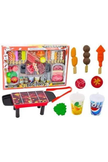 Zestaw przyj�cie grill potrawy napoje warzywa 40el LeanToys