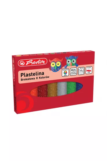 Herlitz Plastelina brokatowa 8 szt.