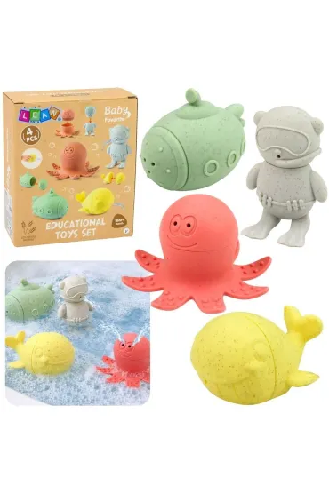 Zabawki do k�pieli sensoryczne figurki pastelowe LeanToys