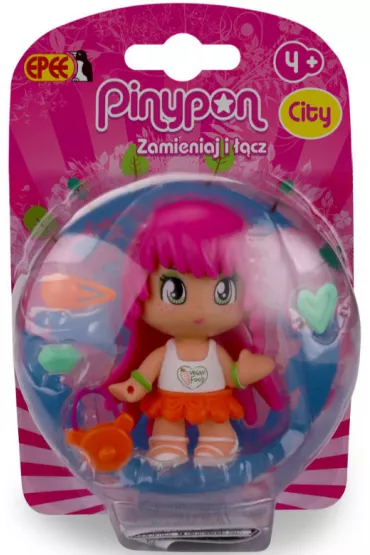 PinyPony CITY. Seria Natura. Laleczka 7cm z akcesoriami dziewczynka z r�owymi w�osami Epee